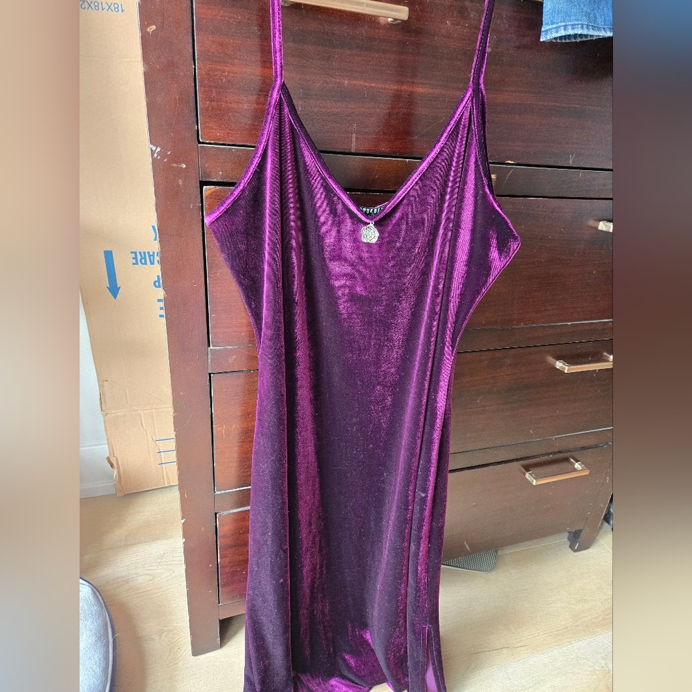 Disturbia Purple Velvet Slip Dress
